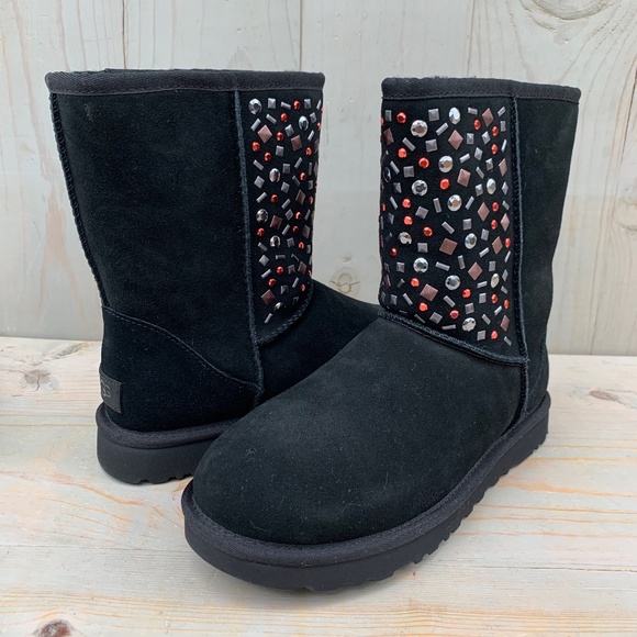 Shoes - SALE ugg classic short stud black boots new in box